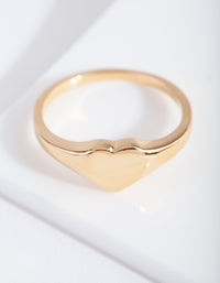 Gold Plated Sterling Silver Heart Signet Ring - link has visual effect only