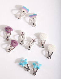 Kids Multicoloured Mermaid Clip On Earring 5 Pack - link has visual effect only