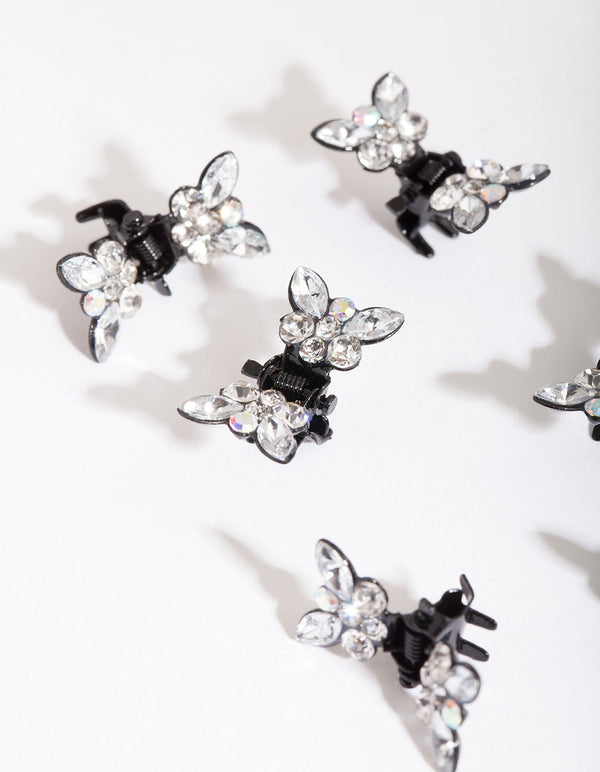 Mixed Diamante Butterfly Mini Claws