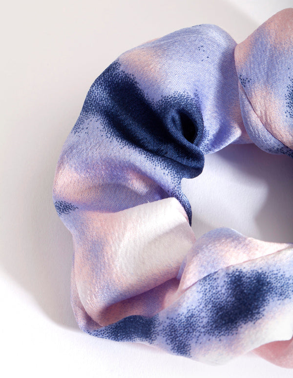 Soft Blue Tie Dye Scrunchie