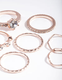 Rose Gold Crystal Mixed Ring Pack - link has visual effect only