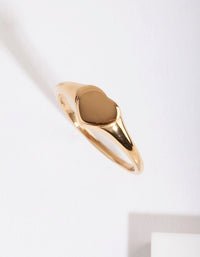 Gold Plated Sterling Silver Heart Signet Ring - link has visual effect only
