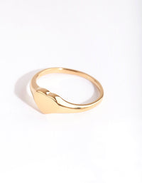 Gold Plated Sterling Silver Heart Signet Ring - link has visual effect only