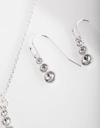 Diamond Simulant Graduating Crystal Necklace and Earrings Set - link has visual effect only