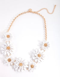 Gold White Daisy Necklace - link has visual effect only