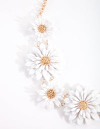 Gold White Daisy Necklace - link has visual effect only