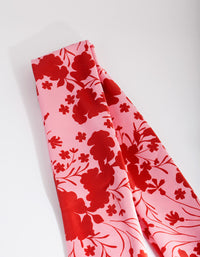 Red and Blush Floral Fabric Bandana Hair Scarf - link has visual effect only