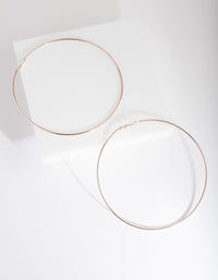 Rose Gold 12cm Hoop Earrings - link has visual effect only