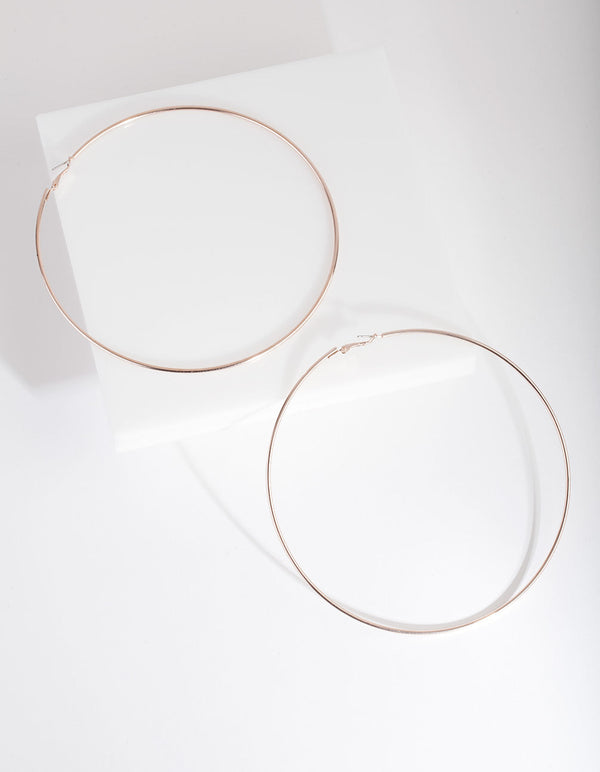 Rose Gold 12cm Hoop Earrings