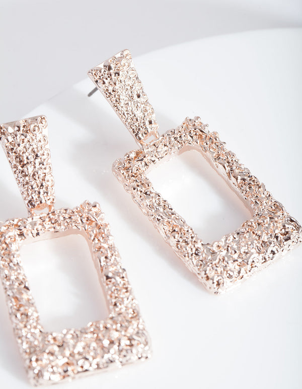 Rose Gold Mini Rhombus Earrings