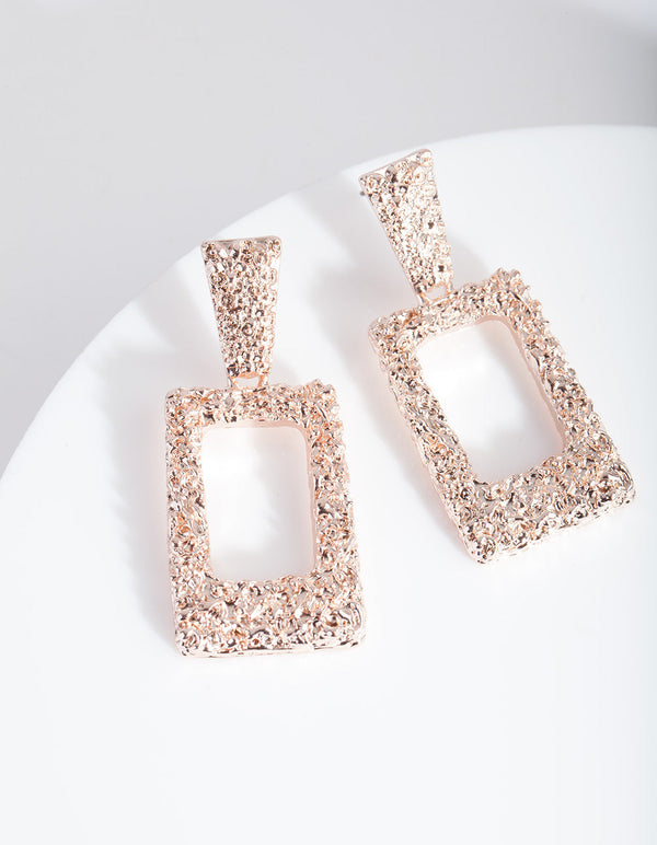 Rose Gold Mini Rhombus Earrings