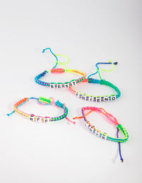 Kids Multi Coloured BFF Macrame Bracelet 4 Pack - link has visual effect only