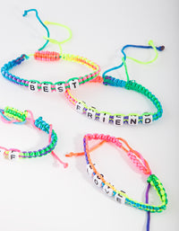 Kids Multi Coloured BFF Macrame Bracelet 4 Pack - link has visual effect only