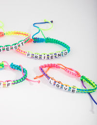 Kids Multi Coloured BFF Macrame Bracelet 4 Pack - link has visual effect only