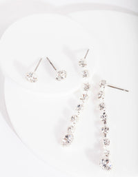 Diamante Cupchain Drop Earrings Set - link has visual effect only