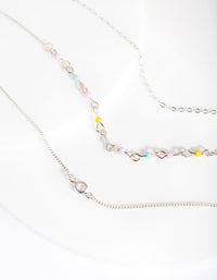 Silver Pastel Chain Bracelet 3 Pack - link has visual effect only
