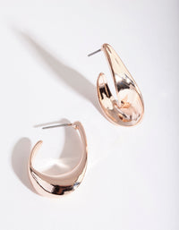 Rose Gold Curved Half Hoop Earrings - link has visual effect only