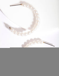 Pearl Open Hoop Earrings - link has visual effect only