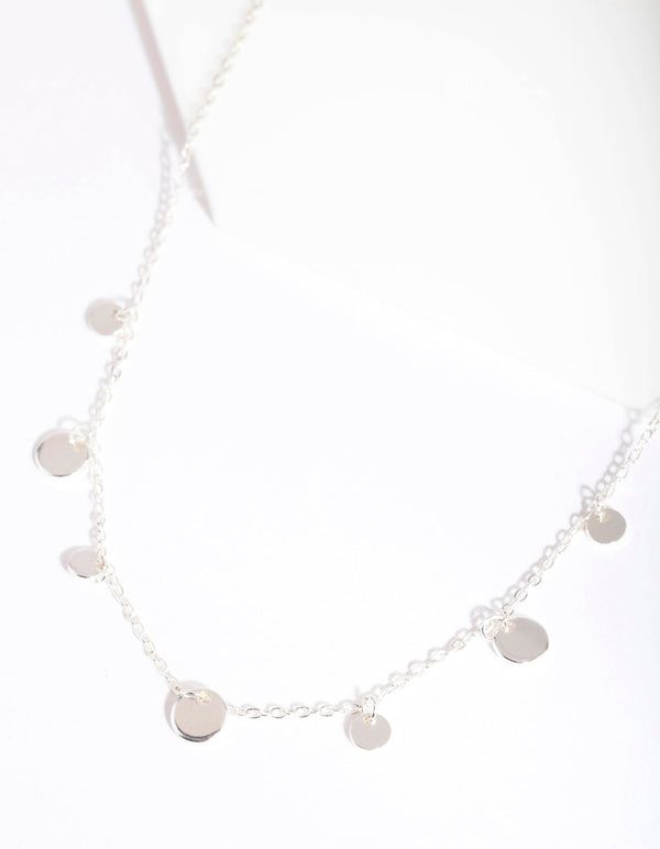 Silver Multi Disc Charm Necklace