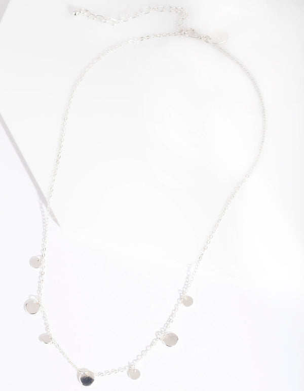 Silver Multi Disc Charm Necklace