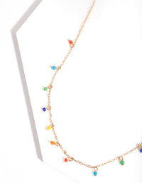 Gold Multicoloured Bead Necklace - link has visual effect only