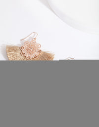 Rose Gold Fan Tassel Earrings - link has visual effect only