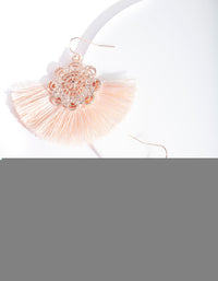 Rose Gold Pink Tassel Earrings - link has visual effect only