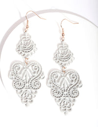 Grey Large Filigree Drop Earrings - link has visual effect only