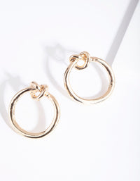 Gold Knotted Stud Earrings - link has visual effect only