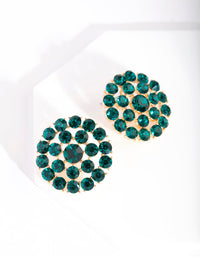 Green Bling Stud Earrings - link has visual effect only