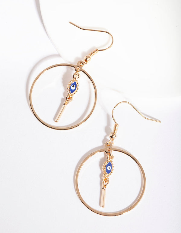Gold Mini Evil Eye Hoop Earrings
