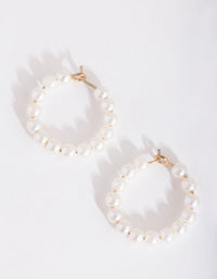 Pearl Hoop Earrings - link has visual effect only