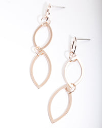 Rose Gold Tri Marquise Drop Earrings - link has visual effect only