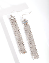 Rhodium Glomesh Long Drop Earrings - link has visual effect only