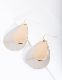 Mixed Metal Double Teardrop Earrings - link has visual effect only