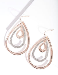 Mixed Metal Tri Open Teardrop Earrings - link has visual effect only