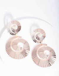 Rose Gold Spiral Double Circle Drop Earrings - link has visual effect only