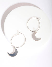 Silver 13mm Moon Hoop Earrings - link has visual effect only