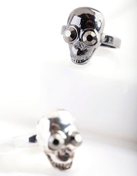 Mix Metal Glam Skull 2 Ring Pack - link has visual effect only