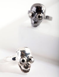 Mix Metal Glam Skull 2 Ring Pack - link has visual effect only