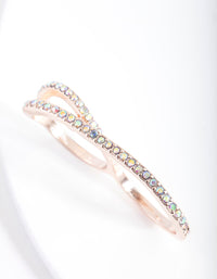 Rose Gold Diamante Finger Wrap Ring - link has visual effect only