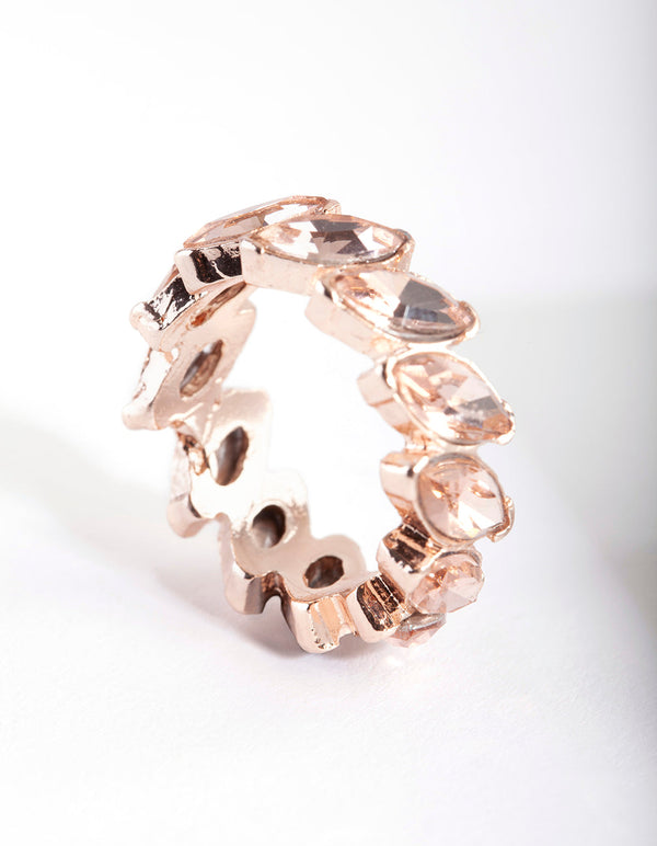 Rose Gold Navette Stone Ring