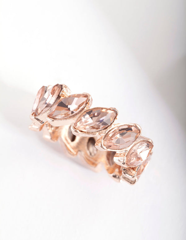Rose Gold Navette Stone Ring