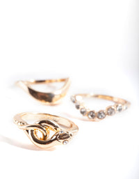 Gold Knot Snake Ring 3 Pack - link has visual effect only