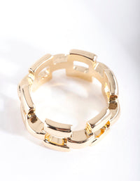 Gouden geweven kettingring - link has visual effect only