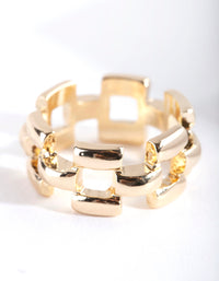 Gouden geweven kettingring - link has visual effect only