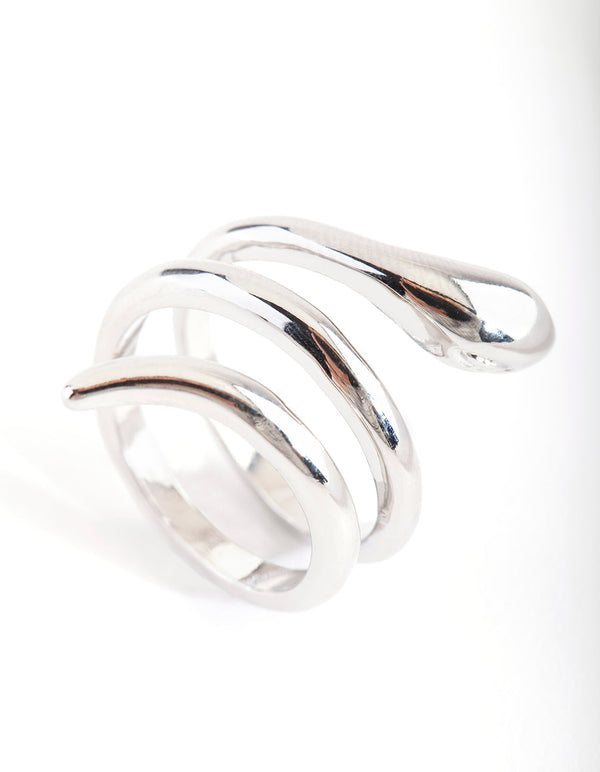 Rhodium Sleek Wrap Ring