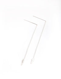 Sterling Silver Faux Feather Thread Through Earrings - link has visual effect only