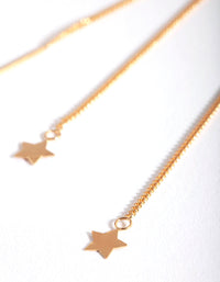 Gold Plated Sterling Silver Star Thread Through Earrings - link has visual effect only