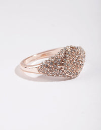 Rose Gold Pave Diamante Signet Ring - link has visual effect only